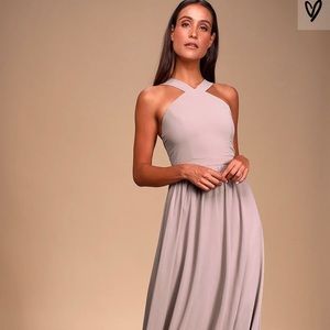 Lukus Air of Romance Taupe Maxi Dress